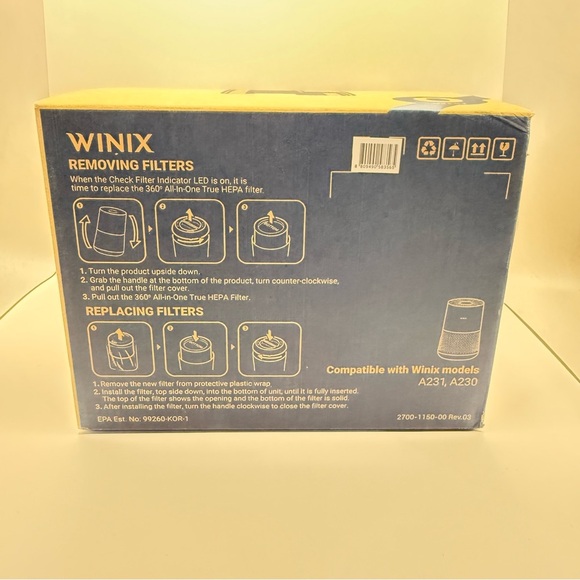 Winix Replacement Filter O 360° All in One True HEPA Fits Winix A231 & A230 - Picture 4 of 9